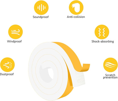 Weather Stripping Door Seal Strip, Adhesive Foam Insulation Tape for Doors and Windows, Closed Cell Weather Stripping for Door Frame, SoundProof Weatherproof Dustproof(2 in x 1 in x 6.5Ft