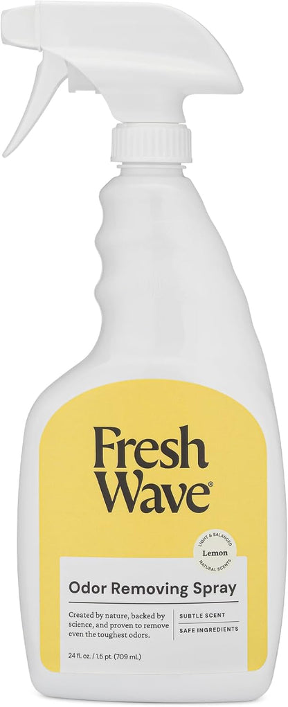 Fresh Wave Lemon Scent Odor Eliminator Spray & Air Freshener, 24 fl. oz. | Odor Absorber for Home, Furniture, Fabrics & Trash | Safer Odor Relief