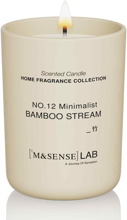 M&SENSE Natural Soy Candle| Bamboo Stream | 8.82 oz, 50H Burn | Minimalist Scented Candle for Relaxation, Gifting, Home Décor | for Bedroom, Office, Party Medium