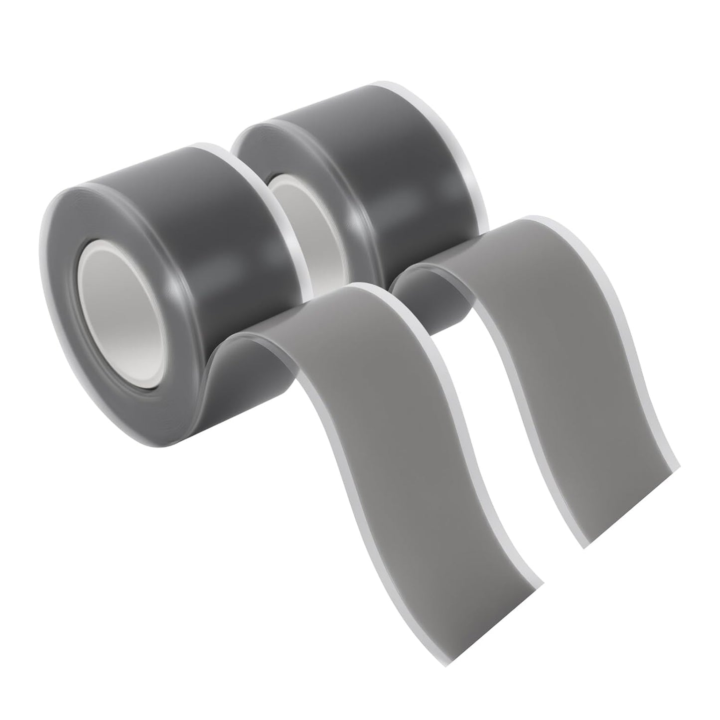 Self Fusing Silicone Tape 2 Rolls 1 in x 10' Grey Waterproof Rescue Tape Rubber Leak Silicone Self-amalgamating Tape for Plumbing, Sealing Pipes, Hose Repair, Outdoor Coax and Tool Fixation
