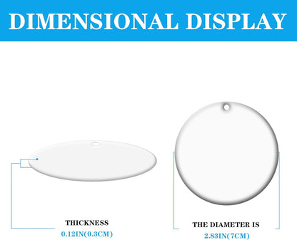 50 PCS Sublimation Ceramic Ornament Blank Round Two-Sided Printed White Ceramic Decoration Handmade DIY Personalized Christmas Home Decoration Bulk 3 inch