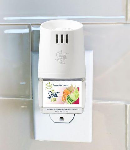 Scent Fill Cucumber Melon Plug in Air Freshener, Scented Oil Refills, 2 Refills + Diffuser