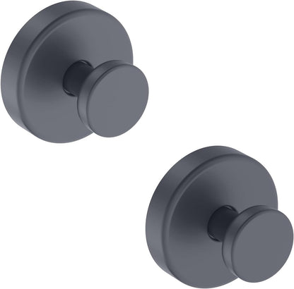 Suction Cup Hooks for Shower, Removable Towel Hooks for Bathroom Window Glass Door Wall, Bath Robe Looafh Hook for Hanging - 2 Pack, Grey