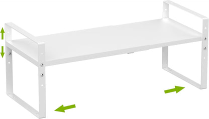 Expandable,Stackable Spice Rack,Seasoning Organizer and Storage,Spices Jar Racks for Cabinet,Countertop, Metal Pantry, Cupboard,Laundry Storages,Heavy Duty(1 Pack/Large/White)