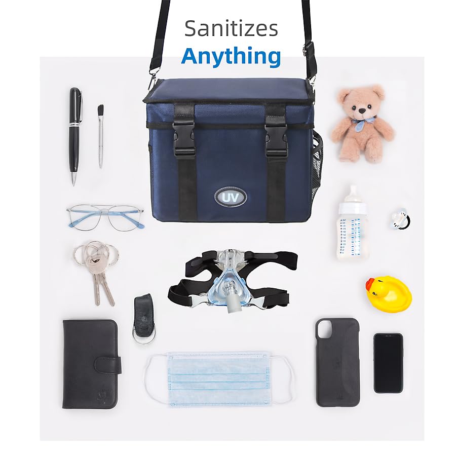 UV Sanitizer Box, 12L Ozone Portable Sanitizing and Cleaning Machine with 3-Level Timer, Foldable UV Cleaner Box for Phone, Toys, Mask, Towel, key, Ozone UV Box ﻿