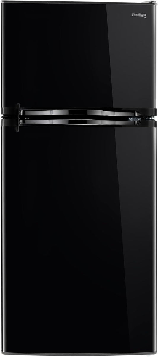 RecPro 10 Cu Ft 12V RV Refrigerator | Black Frost-Free Fridge with Freezer | Double Door, Adjustable Shelves, Reversible Door, Built-In Lock | 23.5”W x 26”D x 59”H | Off-Grid & Dry Camping Ready