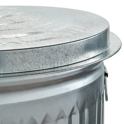 31 Gallon Metal Trash Can with Lid, Durable Silver Garbage Can-Easy to Clean,Suitable for Outdoor, Kitchen, Office