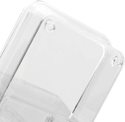 JAPCHET 3 Pack 4 Cell Clear Seasoning Box with Spoons, 10.2 × 3.54 × 3 inch Seasoning Storage Container with Cover, Clear Seasoning Rack Spice Pots for Spice, Salt, Sugar