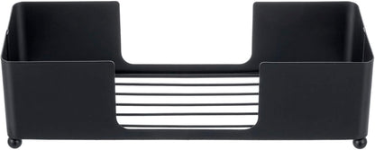 MyGift Modern Matte Black Metal Tabletop Commercial Folded Paper Towel Holder, Countertop Disposable Napkin Dispenser Tray for Guest Bathroom