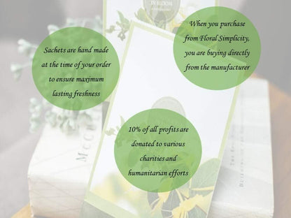 Floral Simplicity Candy Cane Scented Sachets Pack of 3, Fall & Winter - Long-Lasting Scented Bags, Home Fragrance, Air Freshener & Deodorizer for Closet, Room, Drawer, or Cars, Made in USA