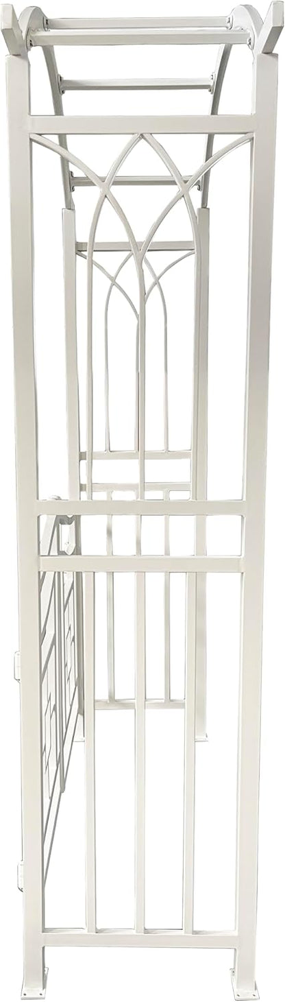 White Aluminum Garden Arbor Arch with Gate