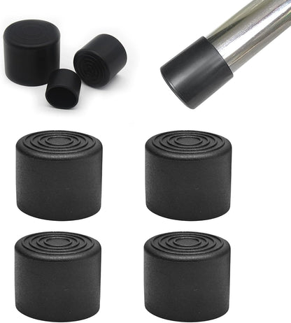 4 Pcs 1-1/4" Round Rubber Chair Leg Caps, PVC Table Leg Covers, Flexible & Anti-Slip Furniture Leg End Caps, Chair Leg Floor Protectors for Bar Stool Leg Patio Indoor, Black