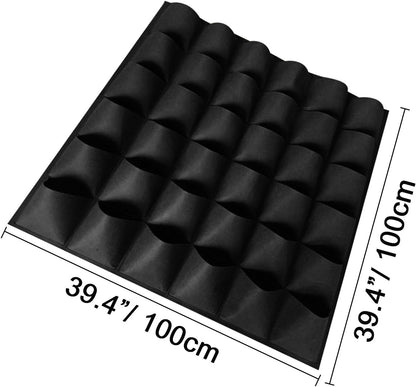 Ogrmar 36 Pockets Vertical Wall Garden Planter Plant Grow Bag for Flower Vegetable for Indoor/Outdoor (36 Pockets, Black)