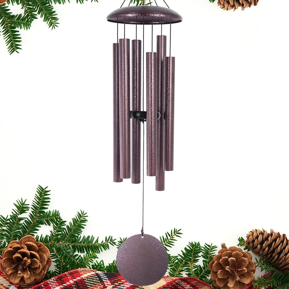 ASTARIN Wind Chimes, 36 Inch Large Metal Outdoor Chimes with 6 Tubes, Deep Tone, Tuned for Garden, Balcony, Patio & Home Decor. Bronze