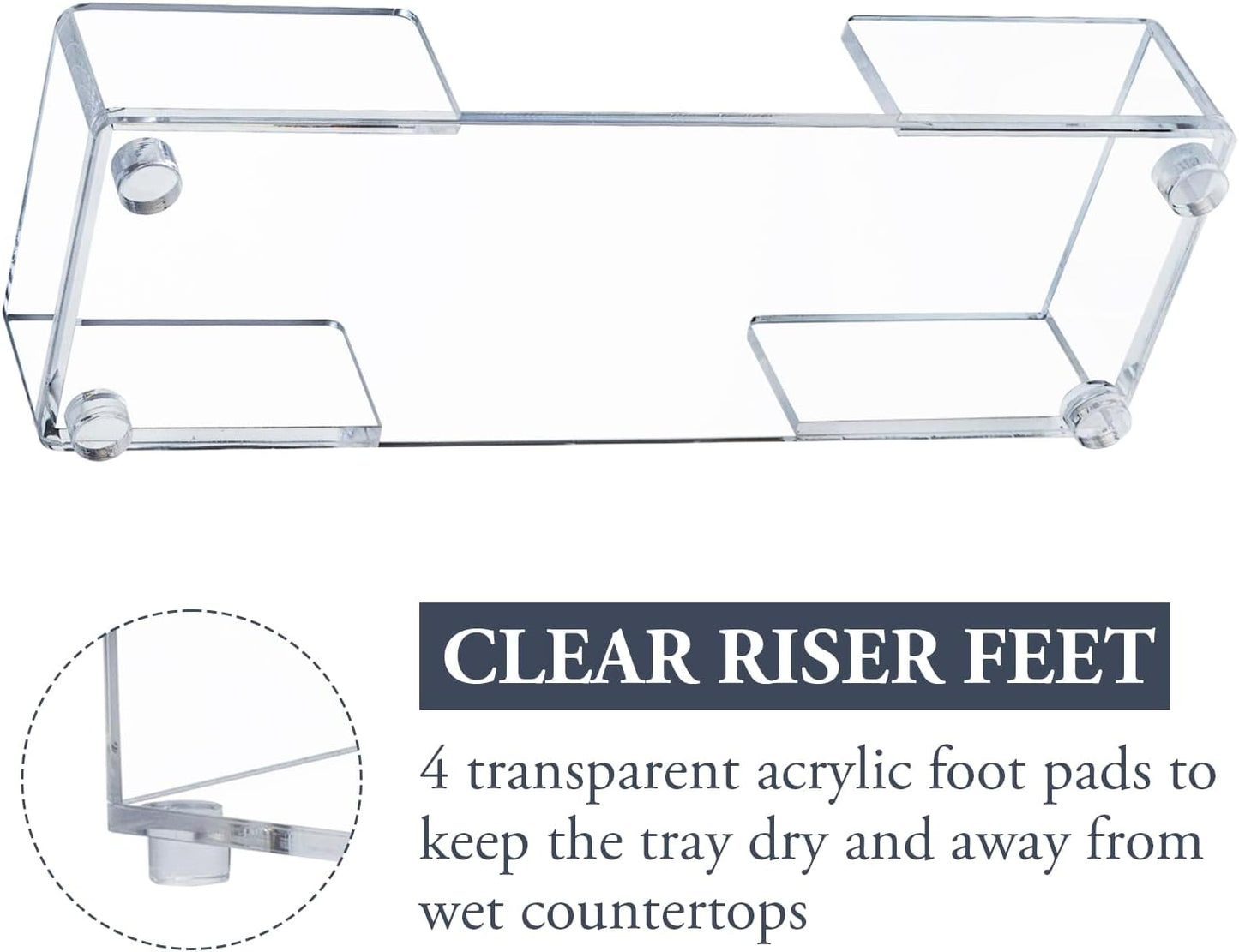 MyGift Modern Premium Clear Acrylic Bathroom Paper Towel Holder for Trifold, Z-Fold and Multifold, Commercial Grade Countertop Disposable Folded Napkin Dispenser Tray for Home, Office, or Business