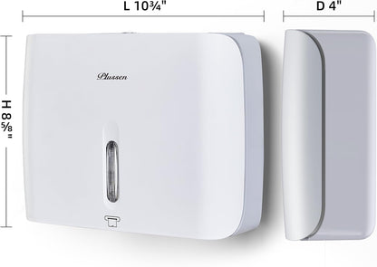 Commercial Paper Towel Dispenser Wall Mount with Key Pack of 2 Plastic 10⅞” Length X 8¼” Height X 3¾” Depth for Restroom