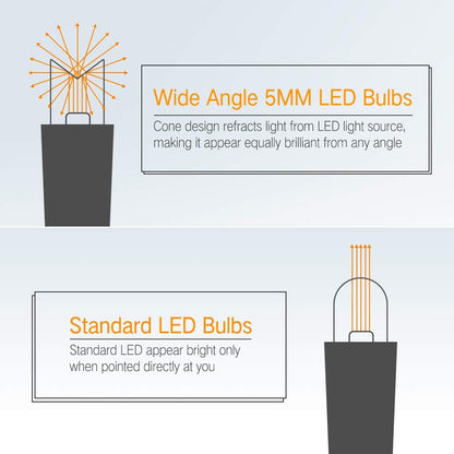 Brizled Orange Halloween Lights, 33ft 100 LED 5mm Wide Angle Orange Halloween String Lights, 120V UL Certified Connectable Mini Amber Light String for Tree Party Home Indoor Outdoor Decor, Black Wire