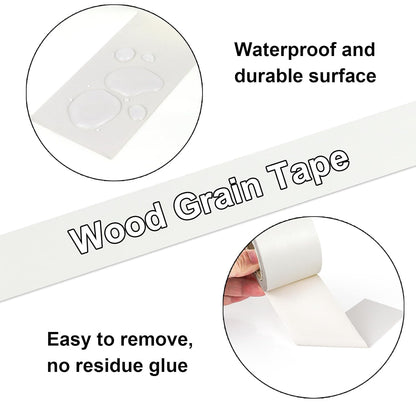 BOMEI PACK Wood Grain Repair Tape,Self Adhesive Repair Patch for Furniture, Floors, Cabinets, Windows, Doors, RV, Home Decor and DIY Projects (2, White)
