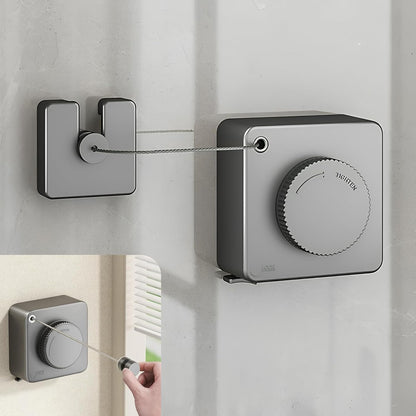 13.8ft(4.2M) Retractable Clothesline, Non-sag Clothesline, Indoor & Outdoor Heavy Duty Retractable Clothesline, Wall Mounted Stainless Steel Washing Line (Gray)