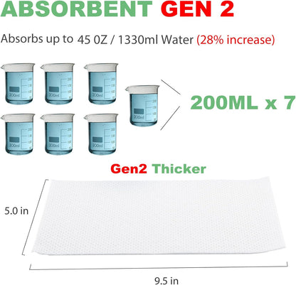 LaSyL Super Absorbent Commode Pads - 100 Count Wholesale Value Pack - for Camping Portable Toilet Bags, Commodes Liners Disposable, Bed Pan, Potty Chair-Leak Proof