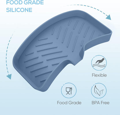 Silicone Sink Tray, Self-Draining Kitchen Soap Tray, Premium Silicone Soap Holder for Bathroom, Kitchen Counter Sink Caddy Organizer