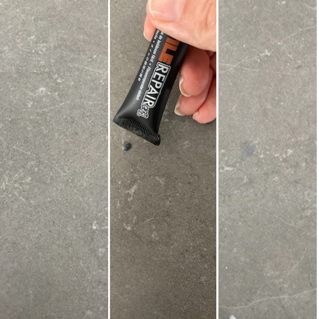 MagicEzy Tile RepairEzy (Gray/White) - Tile and Vinyl Floor Repair Kit | Fix Cracked or Chipped Ceramic Tiles Fast | Thick Structural Porcelain Repair Filler, Putty - 12.9 mL Tube