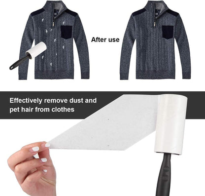 Lint Rollers for Pet Hair Extra Sticky, Pet Hair Remover Set Brush for Dog & Cat Hair Removal, Clothes, Furniture, 2 Handles with 4 Refills, 240 Total Sheets