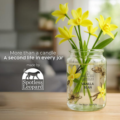 Candle Vanilla Bean 22oz with Wooden Wick in a Presentation Gift Box & Protective Shipper - Vanilla Scented Candles - Large Jar Candles