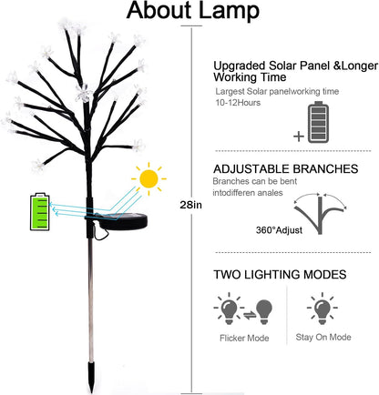 Solar Garden Lights Garden Decor, Solar Flowers Outdoor Decorative,2Pack 40LED Fairy Lights Outdoor Garden Waterproof for Outside Yard,Lawn,Patio,Pathway Decorations Gardening Gifts