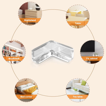 HOMREALM Baby Proofing 16 Pack Corner Protector Baby Corner Guards Furniture Corner & Edge Safety Bumpers Clear Baby Proofing Bumper Cushion for Table Furniture Sharp Corners