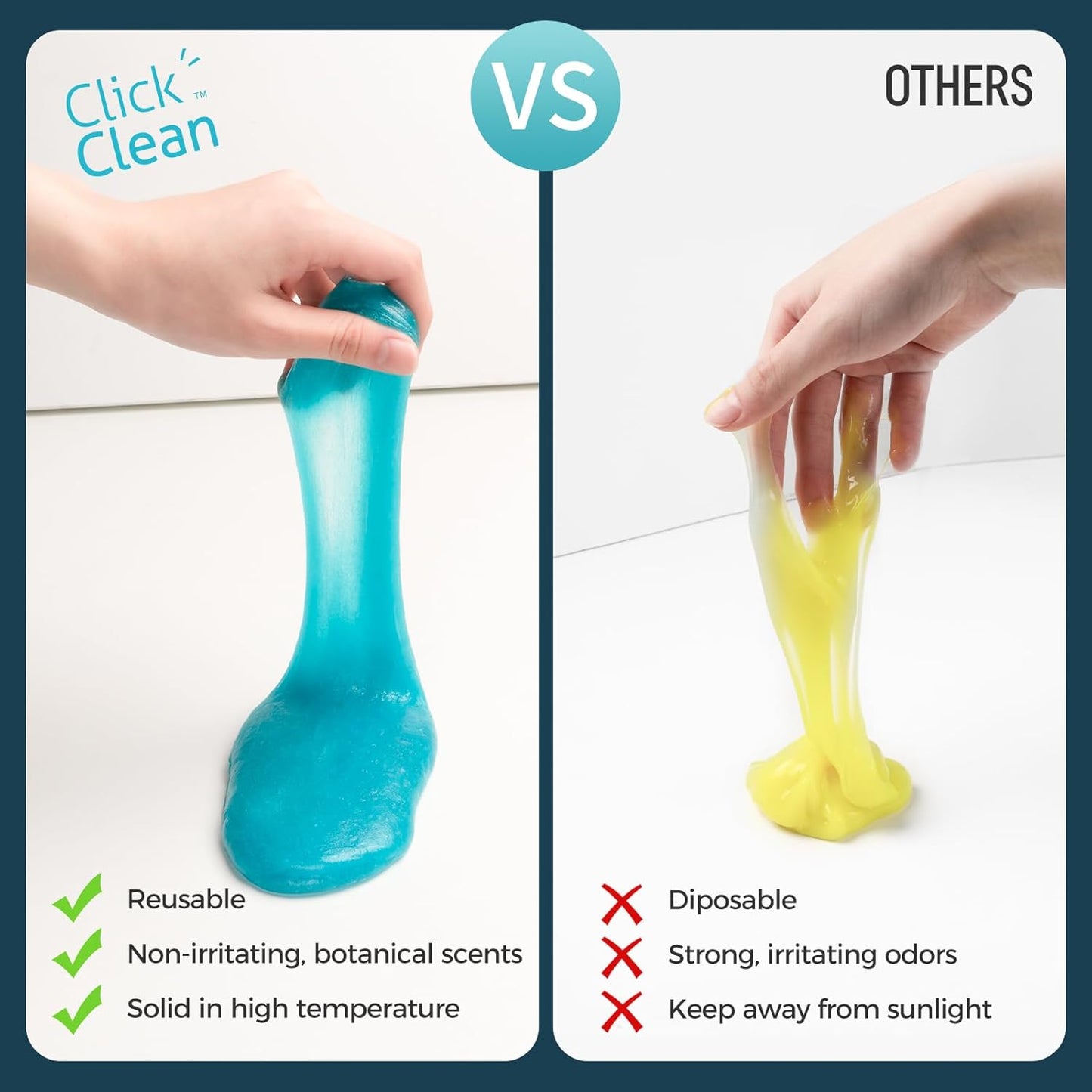 CLICK CLEAN Cleaning Gel for Car, 7oz Car Detailing Tools, Car Cleaning Putty Gel, Car Interior Cleaner Universal Dust Cleaner for Keyboard, Laptop, Car Air Vents (Bluebell)