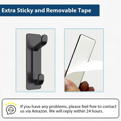 pickpiff 12 Pack Wall Hooks for Coat and Towel: 13LB Adhesive Door Hanger Stick on, Black