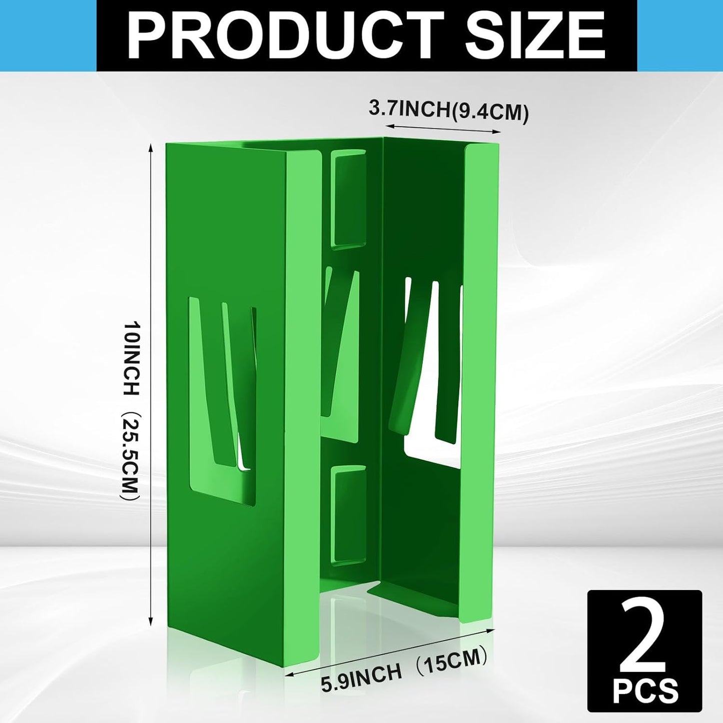 Lounsweer 2 Pcs Magnetic Glove Dispenser Holders Wall Mount Boxes of Gloves Commercial Quality Towels Wipes Paper Tissue Box Holder Kitchen Fridge Office Workshops Garage Tool Hospital(Green)