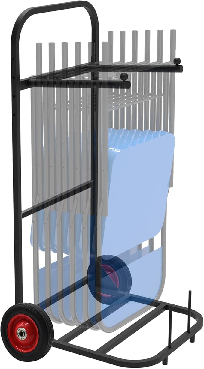 Folding Chair and Table Cart, Small-Sized Chair Storage Cart with 5 Inch Wheel Portable and Nice Solution to Storage and Move A Set of Folding Chair and Table with 200 LBS Weight Capacity
