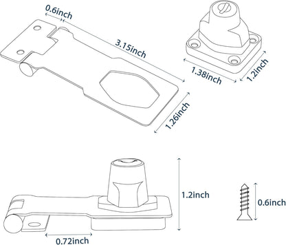 Alise Keyed Hasp Lock,3 Inch Safety Packlock Clasp Hasp Lock Latch with Lock,Door Hinge Lock with Keys Keyed Locking Hasp for Cabinets Closets Doors,Red Bronze