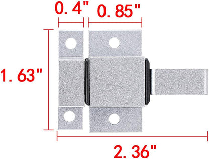 2 Packs Self-Closing Gate Latches, Silver Spring Door Lock, Aluminum Alloy Security Latch for Windows, Cabinets & Gates