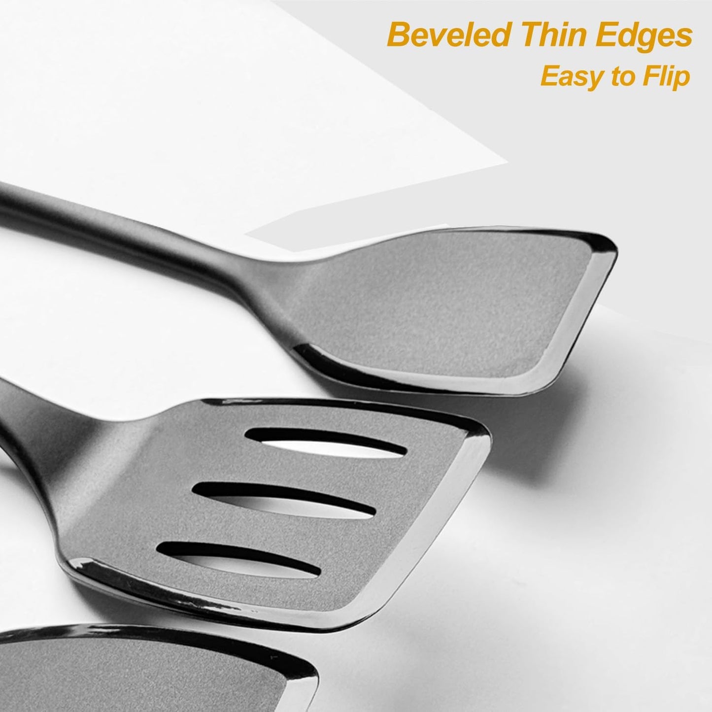 Silicone Cooking Utensils Set, Heat Resistant and large Non Stick Spatulas & Spoons for Kitchen, Ideal BPA Free Kitchen Turners for Frying, Mixing,Serving,Draining,Turning