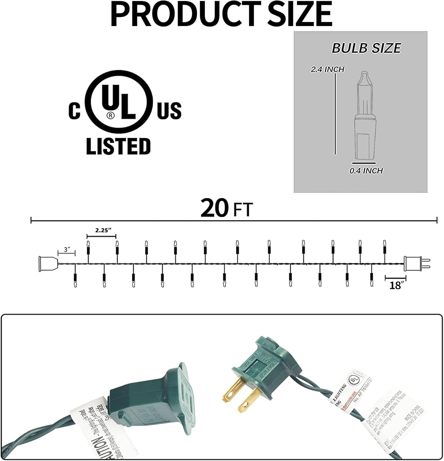 Dazzle Bright Christmas Lights, 40FT 200 Count Incandescent Waterproof Mini String Lights Plug in, Connectable Christmas Decorations for Outdoor Home Party Garden Yard