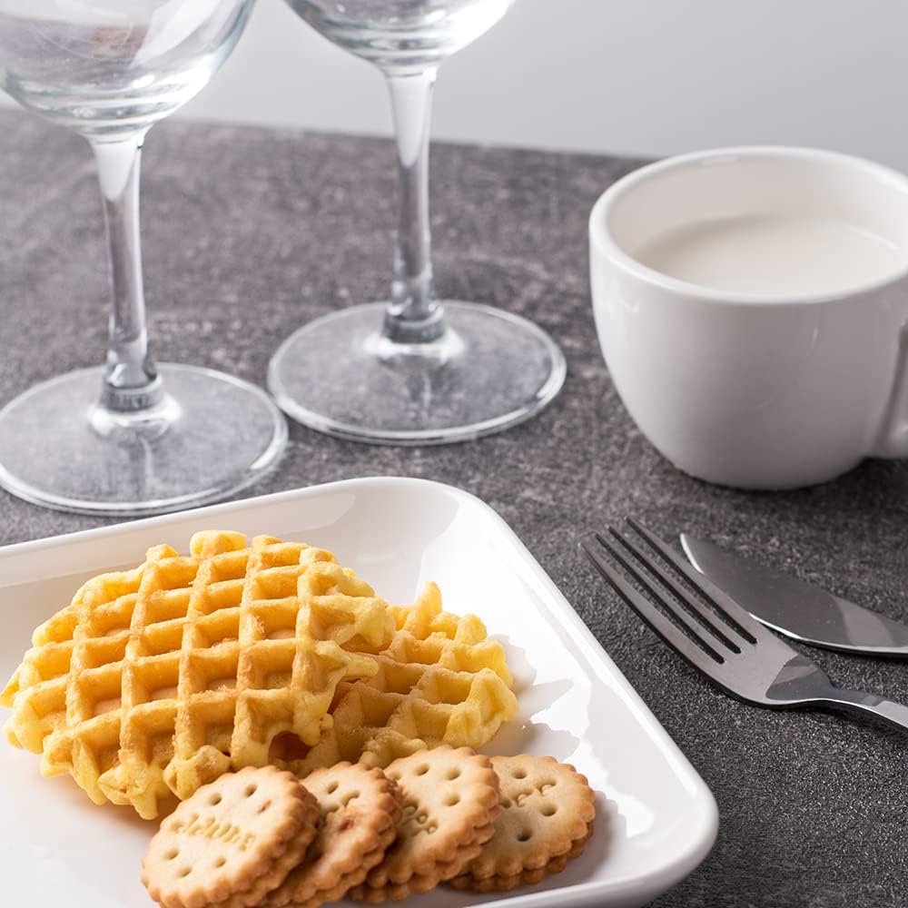 DELLING 8in White Rectangular Serving Plates-Large Serving Platter Set Salad Plates - Big Serving Trays for Parties Meat, Sushi, Dinner Plate Oven Safe Dinnerware Set of 3