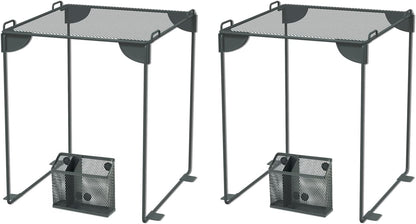 Neudeco Locker Accessories and Decor Kit, Including Mesh Shelf, Organizer, Magnetic Basket and Pen Holder, Suitable for School, Work, Kitchen, Bathroom, (Pack of 4, Grey)