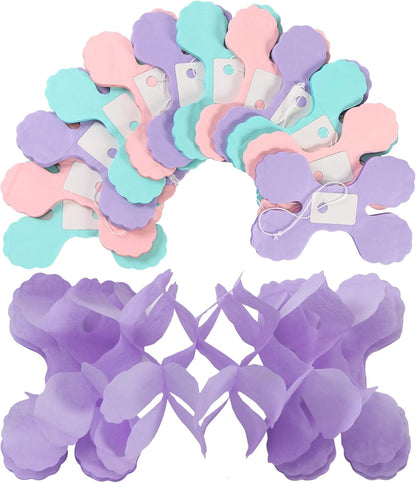 Pink-Purple Mint Mermaid Party-Decorations Streamers-Garland - 12pcs Teal Ocean-Themed 4-Leaf Clover Paper Streamer,Bridal Shower Girls Baby Shower Birthday Wedding Banners Decor Ouruola