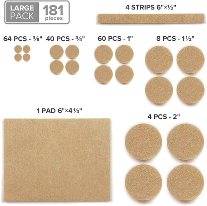 Felt Furniture Pads X-PROTECTOR 181 PCS Premium Furniture Pads - Felt Pads Furniture Feet Best Wood Floor Protectors - Protect Your Hardwood & Laminate Flooring!