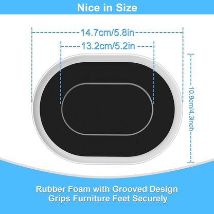 Upgrade Furniture Sliders, Furniture Sliders for Carpets, 4 PCS 5.8*4.3" Moving Pads With Anti-Slip Groove, Oval Furniture Moving Sliders for Easy Move Bed Tables Cabinet Heavy Duty, Protect Carpets