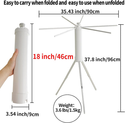 JOOM Clothes Drying Rack Portable Foldable - Drying Rack Clothing Space Saving,Collapsible Drying Rack for Laundry,Travel,Indoor,Outdoor. Folding Clothing Rack Home and Travel (Small Silver)