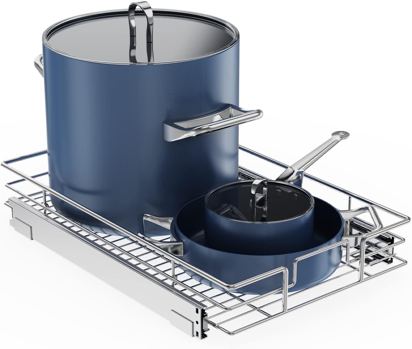 LOVMOR Pull Out Cabinet Organizer 14" W x 18" D, Kitchen Cabinet Pull Out Shelves Slide Out Storage…