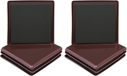 Ezprotekt 8 Pack Reusable Large Furniture Movers Sliders for Carpet, 5" Square Furniture Moving Pads, Carpet Sliders for Heavy Duty Sofa Bed Couch Fridge, Move Items Easily and Quickly (Brown)