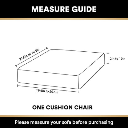 PrinceDeco Velvet Stretch Couch Cushion Cover Soft Cushion Slipcover for Chair Cushion Furniture Protector Seat Cushion Sofa Cover (Width Up to 29.5", Taupe)