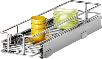 Pull Out Cabinet Organizer 5½" W x 21½" D, Heavy Duty Cabinet Pull Out Shelves, Slide Out Drawers Organization for Kitchen Cabinets Bathroom