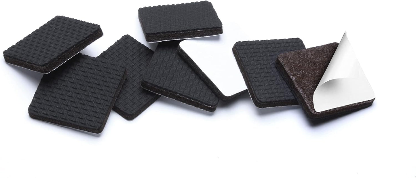 Slipstick GorillaPads CB148 Non Slip Furniture Pads/Rubber Gripper Feet (Set of 8) Self Adhesive Anti-Skid Floor Protectors, 1-1/4 inch Square, Black