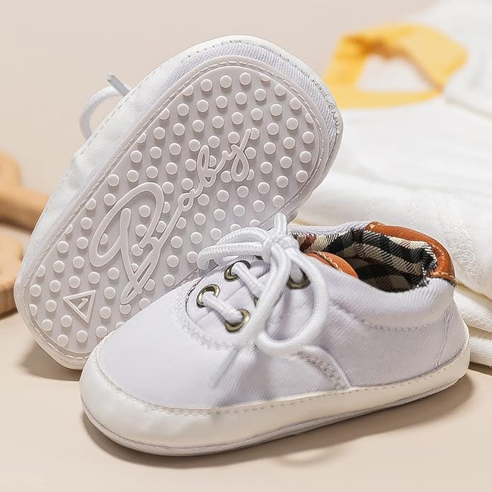 Morbido Infant Baby Boys Girls Canvas Sneaker Toddler Slip On Anti Skid Newborn First Walkers Candy Shoes for 0-18 Months